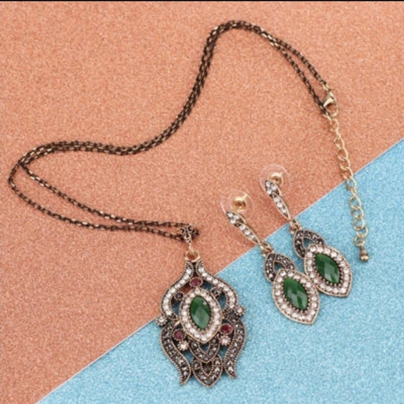 Turkish Vintage Looking Jewelry Set for Women,NEW,Antique,Wedding,HandmadeGift - Picture 3 of 7